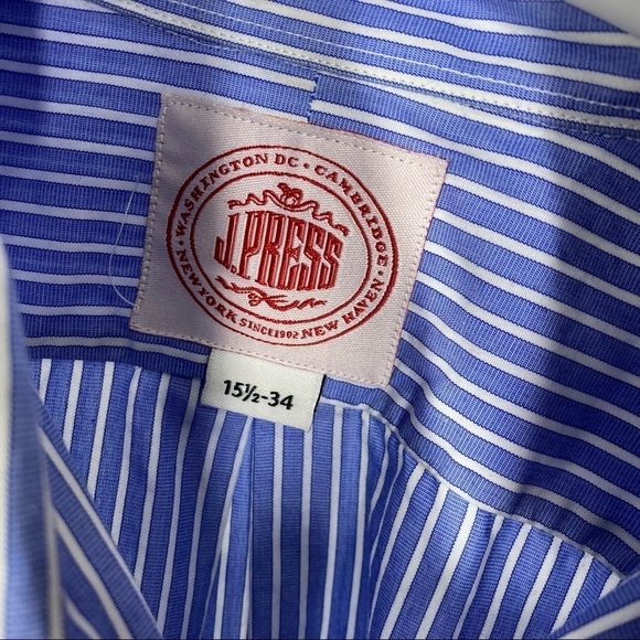 J. PRESS Men's Oxford Striped Buttondown Shirt 15.5-34 - Picture 3 of 5
